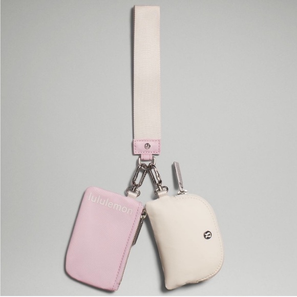 lululemon athletica Handbags - Lululemon Dual Pouch Wristlet White Opal / Pink Peony RARE NEW NWT